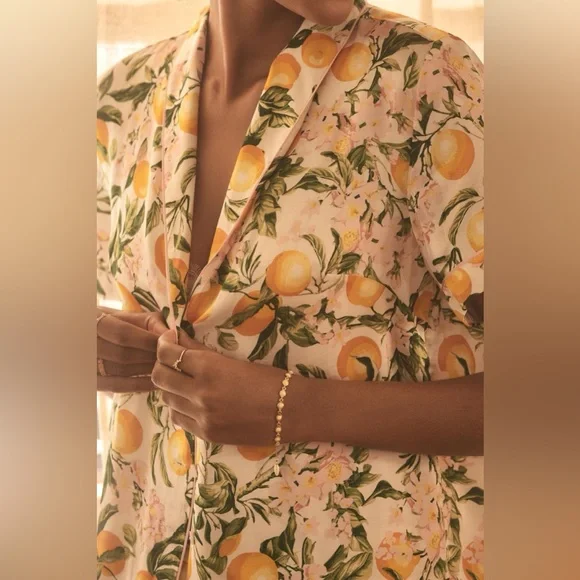 Anthropologie Silky Patterned Pajama Top - Picture 4 of 4